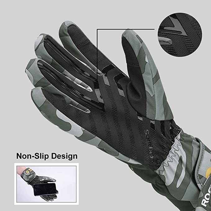 ROCKBROS Gants de ski imperméables extra chauds anti-dérapants pour homme