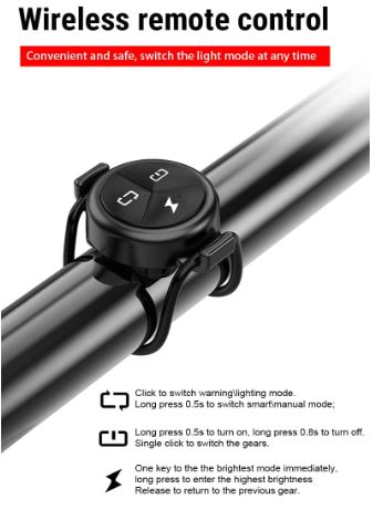 TOWILD Télécommande sans fil pour éclairage de vélo CL1200 CL600 CL900 BR1000 CL1200 Pro