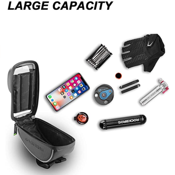 ROCKBROS 010-4BK Sacoche de guidon de vélo pour téléphone portable jusqu'à 6,0 pouces