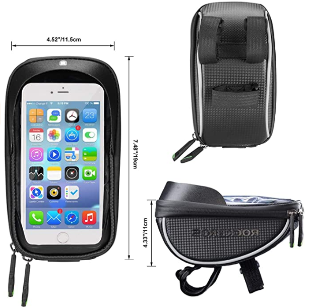 ROCKBROS 010-4BK Sacoche de guidon de vélo pour téléphone portable jusqu'à 6,0 pouces