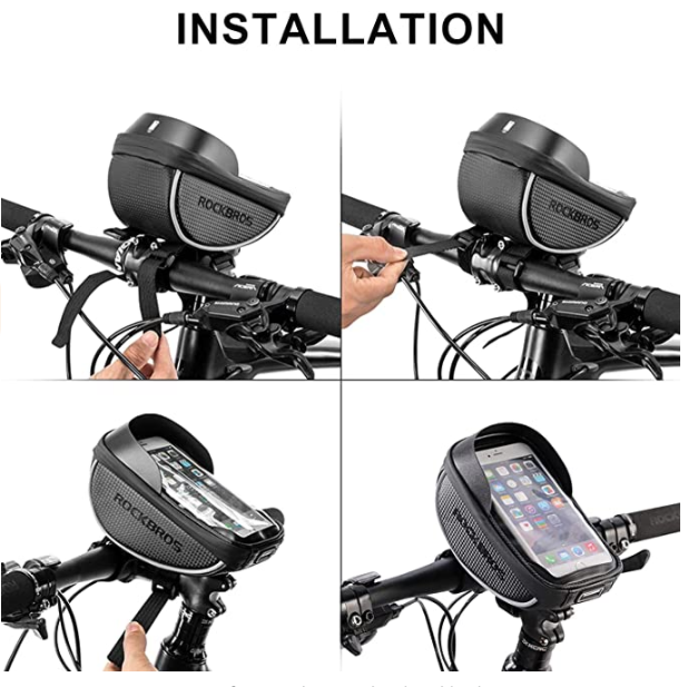 ROCKBROS 010-4BK Sacoche de guidon de vélo pour téléphone portable jusqu'à 6,0 pouces