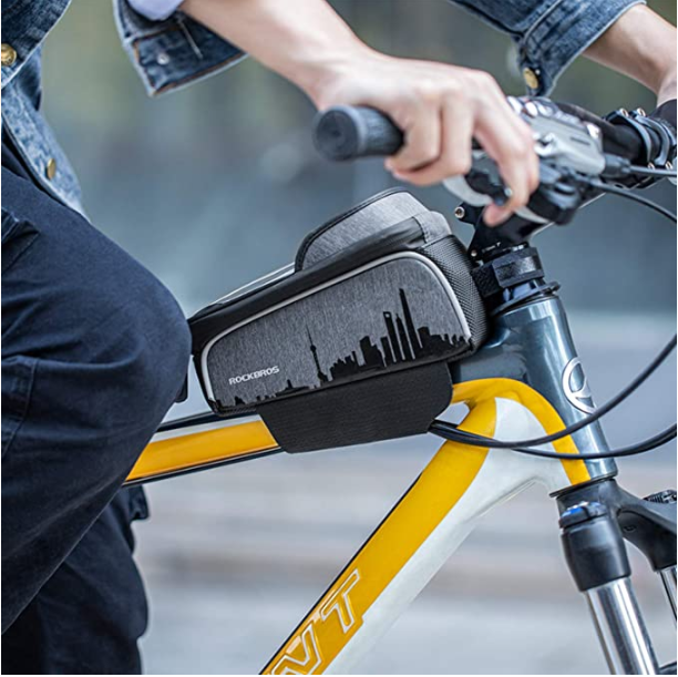 ROCKBROS 017-5 Sac de cadre de vélo avec écran tactile pour téléphone portable jusqu'à 6,5 pouces
