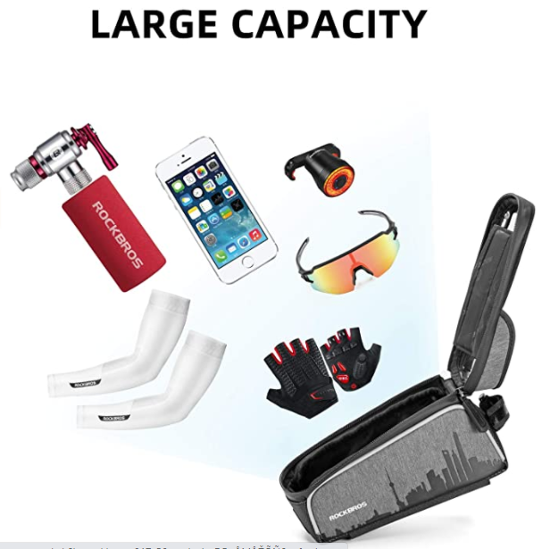 ROCKBROS 017-5 Sac de cadre de vélo avec écran tactile pour téléphone portable jusqu'à 6,5 pouces