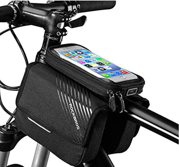 ROCKBROS 030-60BK Sac de cadre de vélo avec poche pour téléphone portable jusqu'à 6,0 pouces