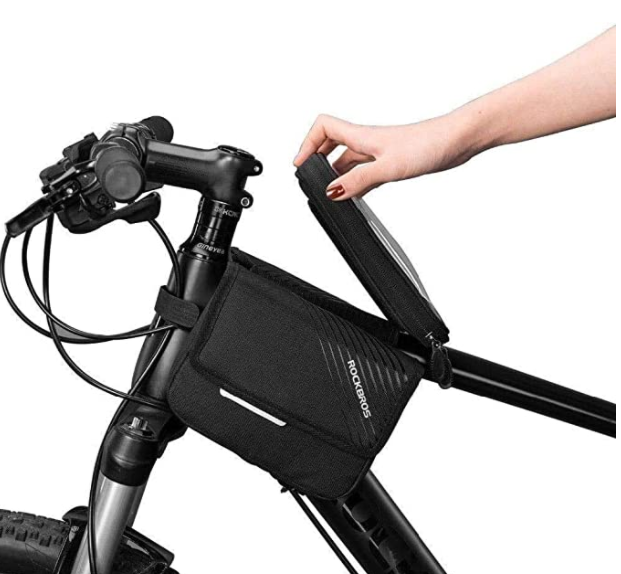 ROCKBROS 030-60BK Sac de cadre de vélo avec poche pour téléphone portable jusqu'à 6,0 pouces