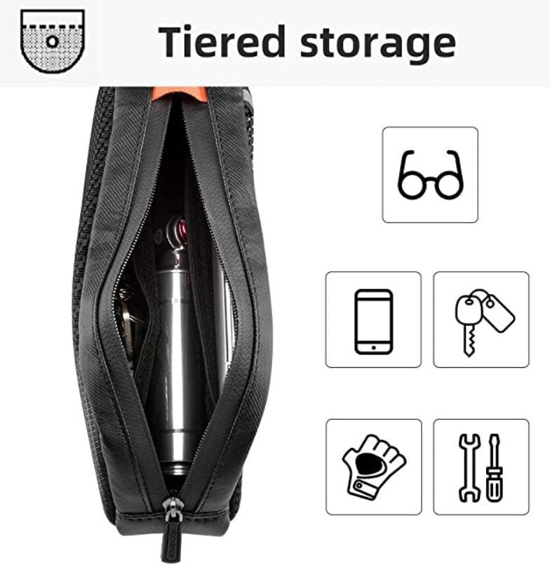 ROCKBROS 039BK Sacoche de cadre de vélo pour téléphone portable ca.1L