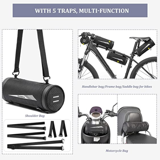 ROCKBROS 041B Sac de guidon Support de téléphone portable pour vélo env. 2L Noir