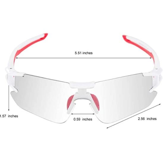 ROCKBROS 10125 Lunettes Vélo Photochromiques Transparent Photochromique Blanc