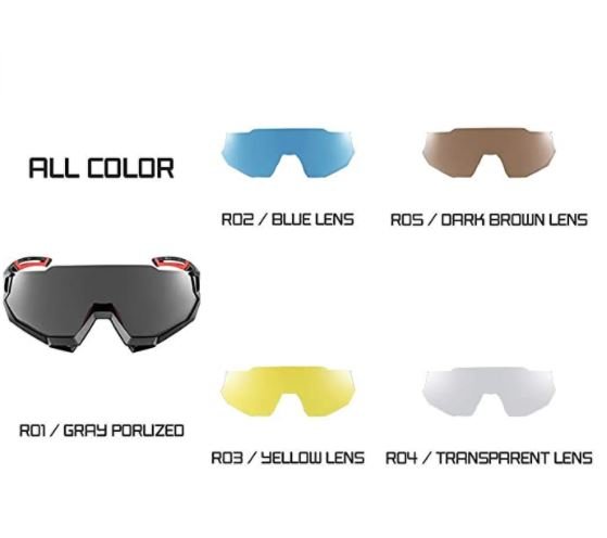 ROCKBROS 10133 Lunettes de cyclisme polarisées avec 4 verres interchangeables Vert