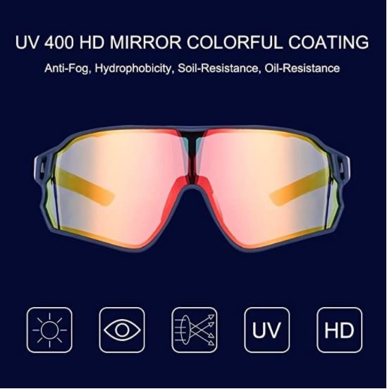 ROCKBROS 10134 Lunettes de cyclisme Lunettes de soleil polarisées avec protection UV400