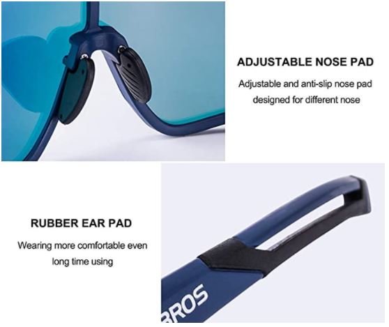 ROCKBROS 10134 Lunettes de cyclisme Lunettes de soleil polarisées avec protection UV400