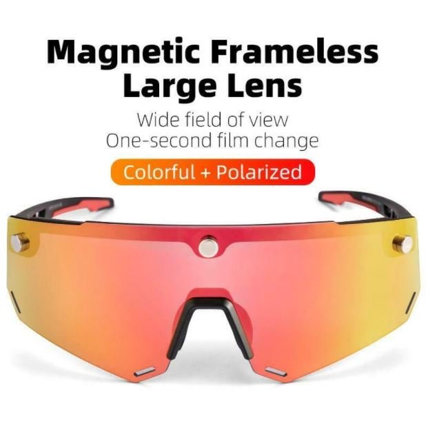 ROCKBROS Lunettes de soleil polarisées 2 en 1 Lunettes de sport magnétiques avec verres interchangeables