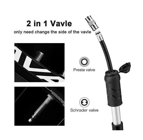 ROCKBROS 810PCS-HP Mini gonfleur de cadre de vélo 100 PSI