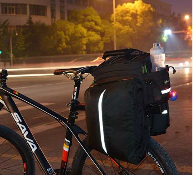 ROCKBROS A6-03BK Sacoche pour porte-bagages Sac de selle arrière réfléchissant Style 1
