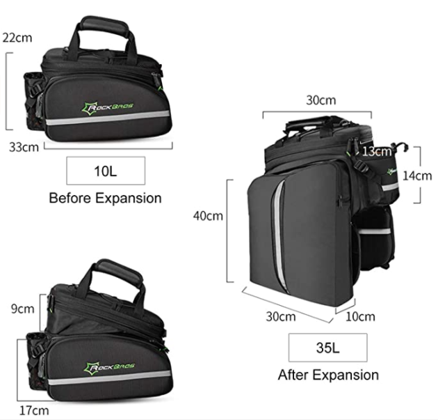 ROCKBROS A6-03BK Sacoche pour porte-bagages Sac de selle arrière réfléchissant Style 1