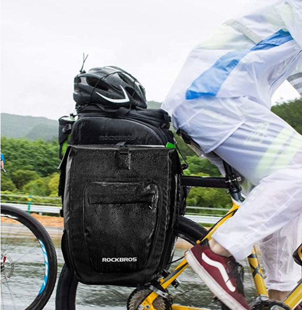 ROCKBROS AS-001-2BK Sac de transport arrière pour vélo 100% étanche 20-27L Noir