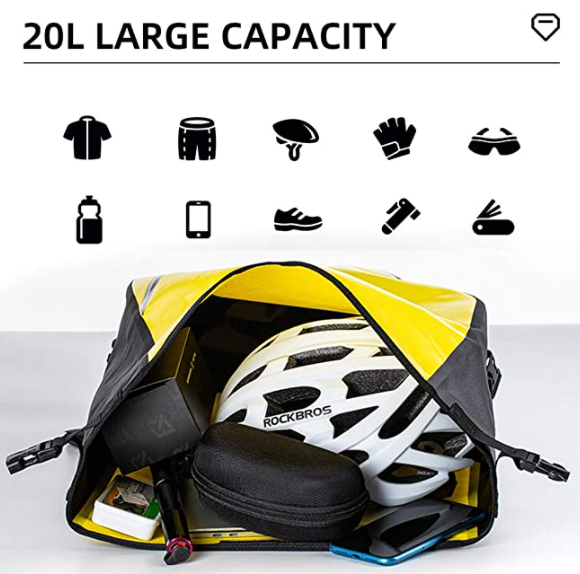 ROCKBROS AS-001-3Y Sac de transport 100% étanche 20L Jaune/Noir 1 pcs.