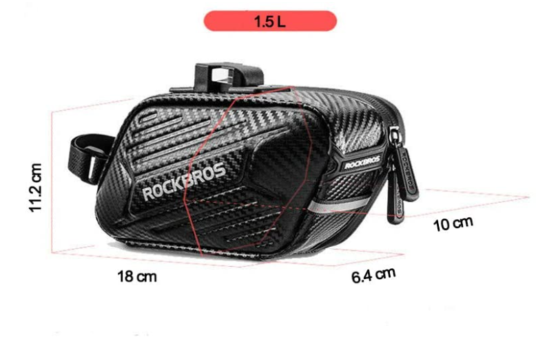 ROCKBROS B59 Sacoche de selle de vélo sac de siège de vélo étanche ca.1,5L