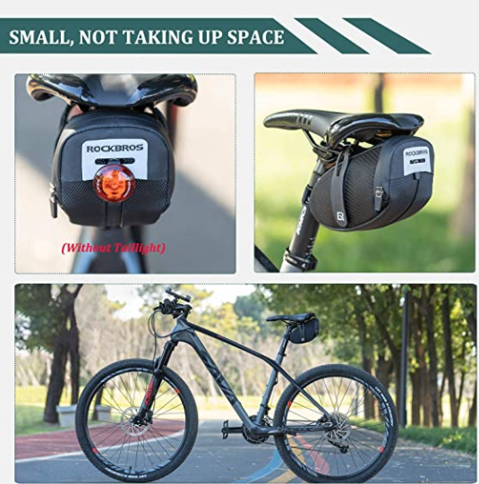 ROCKBROS B74 Sacoches avec support de feu arrière Sac de selle de vélo Noir