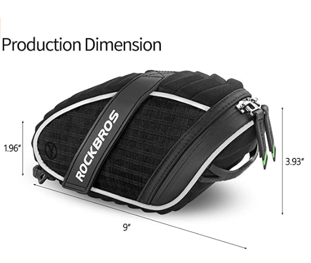 ROCKBROS C16 Sacoches De Vélo Siège Vélo Sac Réfléchissant Noir