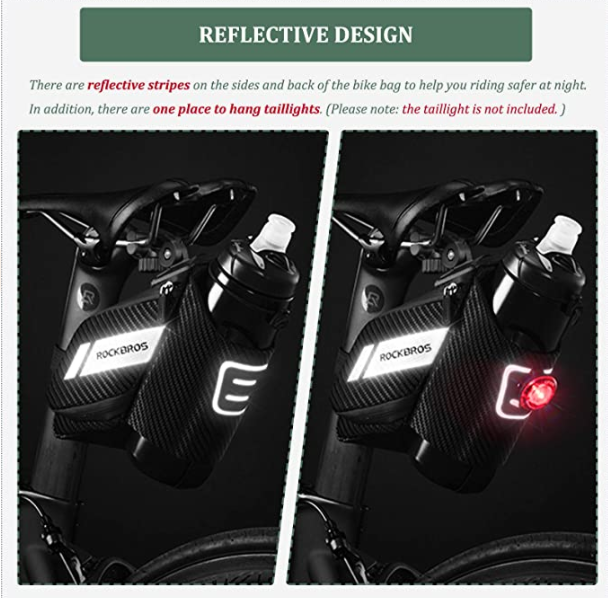 ROCKBROS C32 Sacoche de selle de vélo avec porte-bouteille Réfléchissant env. 1L
