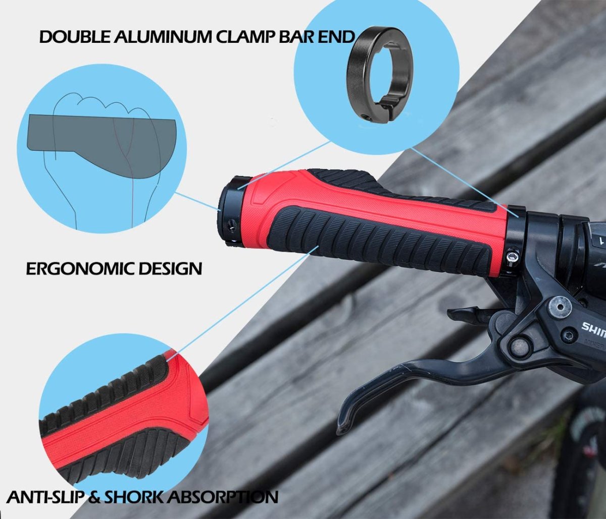 ROCKBROS Poignées de guidon de vélo ergonomiques 22mm noir