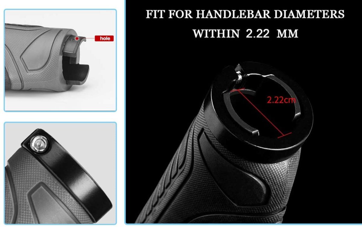 ROCKBROS Poignées de guidon de vélo ergonomiques 22mm noir