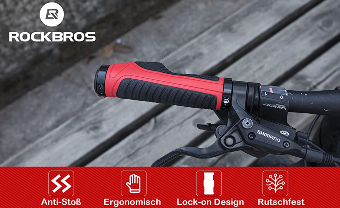 ROCKBROS Poignées de guidon de vélo ergonomiques 22mm noir