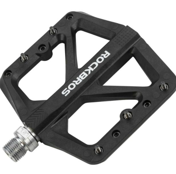 ROCKBROS vélo pédales en nylon antidérapant VTT pédales plates 9/16 pouces noir