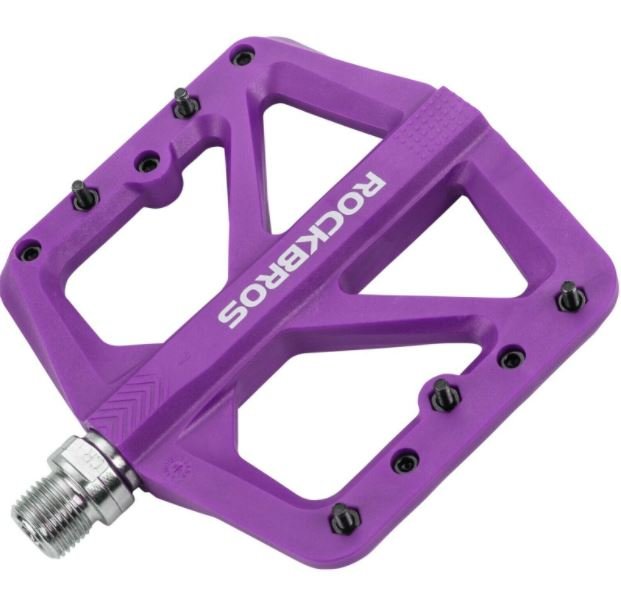 ROCKBROS vélo pédales en nylon antidérapant VTT pédales plates 9/16 pouces noir