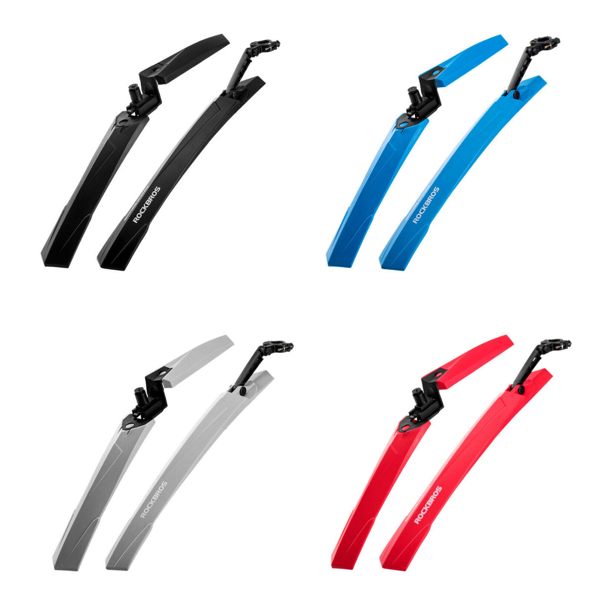 ROCKBROS WS1001 Ensemble Garde-Boue Avant et Arrière VTT 26 pouces 4 Couleurs Noir
