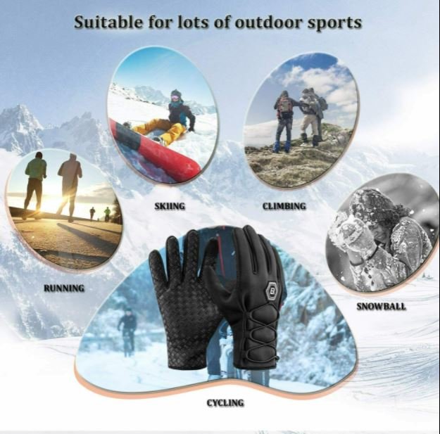 ROCKBROS Gants de Cyclisme Femme Homme Gants d'Hiver Écran Tactile Coupe-Vent 1 M