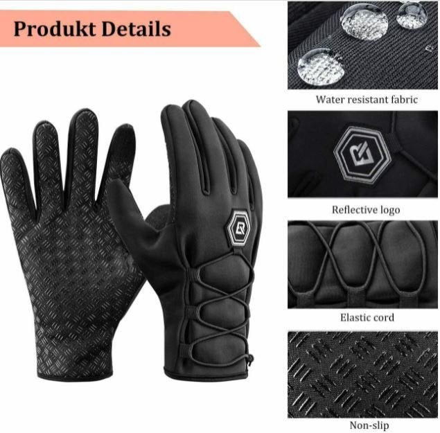 ROCKBROS Gants de Cyclisme Femme Homme Gants d'Hiver Écran Tactile Coupe-Vent 1 M