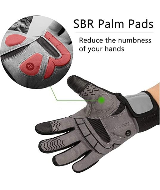 ROCKBROS Gants de Vélo Gants Doigts Complets Noir