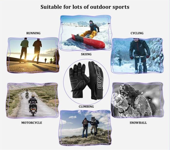 ROCKBROS gants de cyclisme hiver moto vélo cyclisme vélo vtt gants M