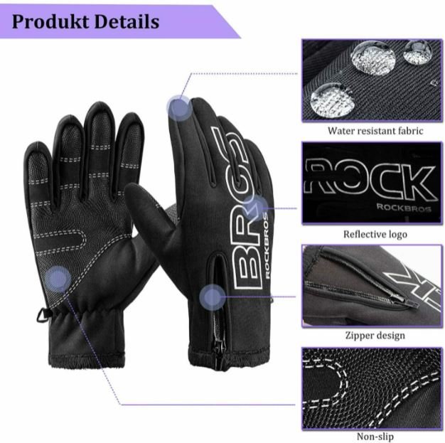 ROCKBROS gants de cyclisme hiver moto vélo cyclisme vélo vtt gants M