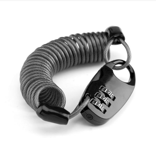 ROCKBROS antivol casque mini vélo moto câble antivol serrure à combinaison noir