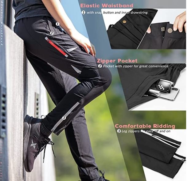 ROCKBROS Pantalon de cyclisme pour homme Respirant Long Pantalon de cyclisme Pantalon de course pour les sports de plein air