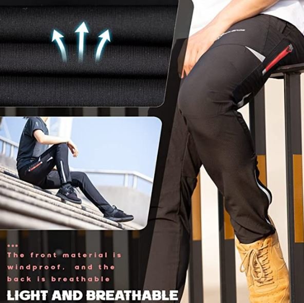 ROCKBROS Pantalon de cyclisme pour homme Respirant Long Pantalon de cyclisme Pantalon de course pour les sports de plein air