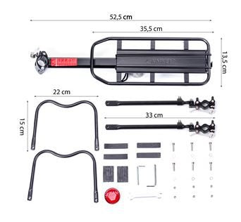 ROCKBROS HJ1009 Porte-bagages pour vélo Max. Charge 50kg 24-29 pouces