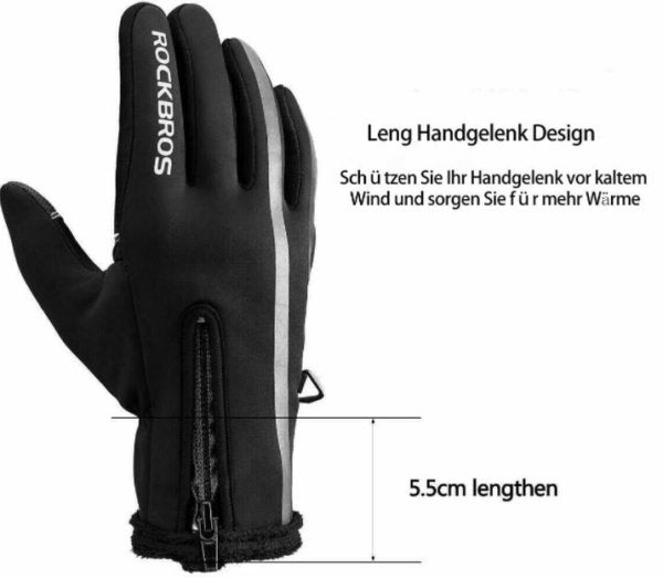 ROCKBROS gants de moto gants de vélo hiver écran tactile étanche M