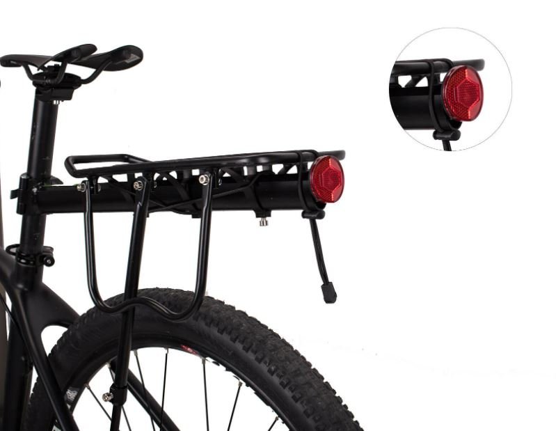 ROCKBROS Porte-bagages VTT avec réflecteur à dégagement semi-rapide Max.50kg Alu