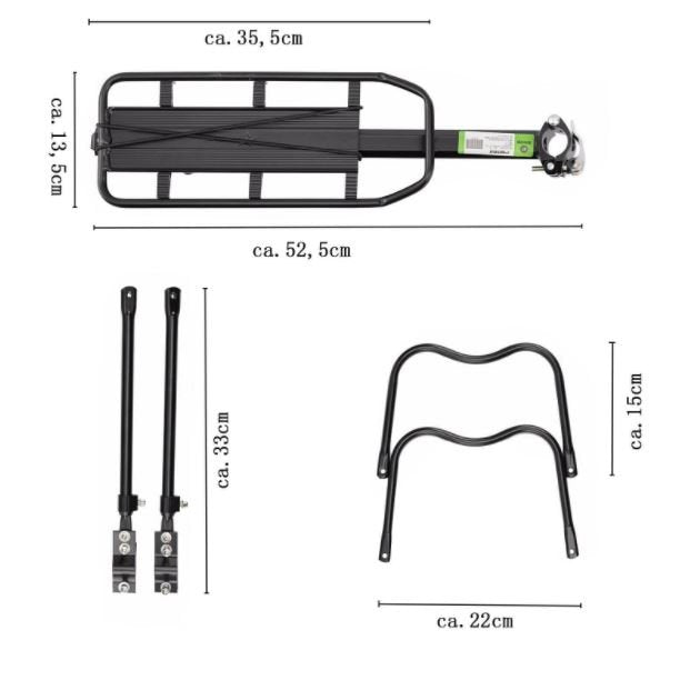 ROCKBROS Porte-bagages VTT avec réflecteur à dégagement semi-rapide Max.50kg Alu