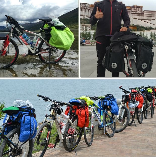 ROCKBROS Porte-bagages VTT avec réflecteur à dégagement semi-rapide Max.50kg Alu