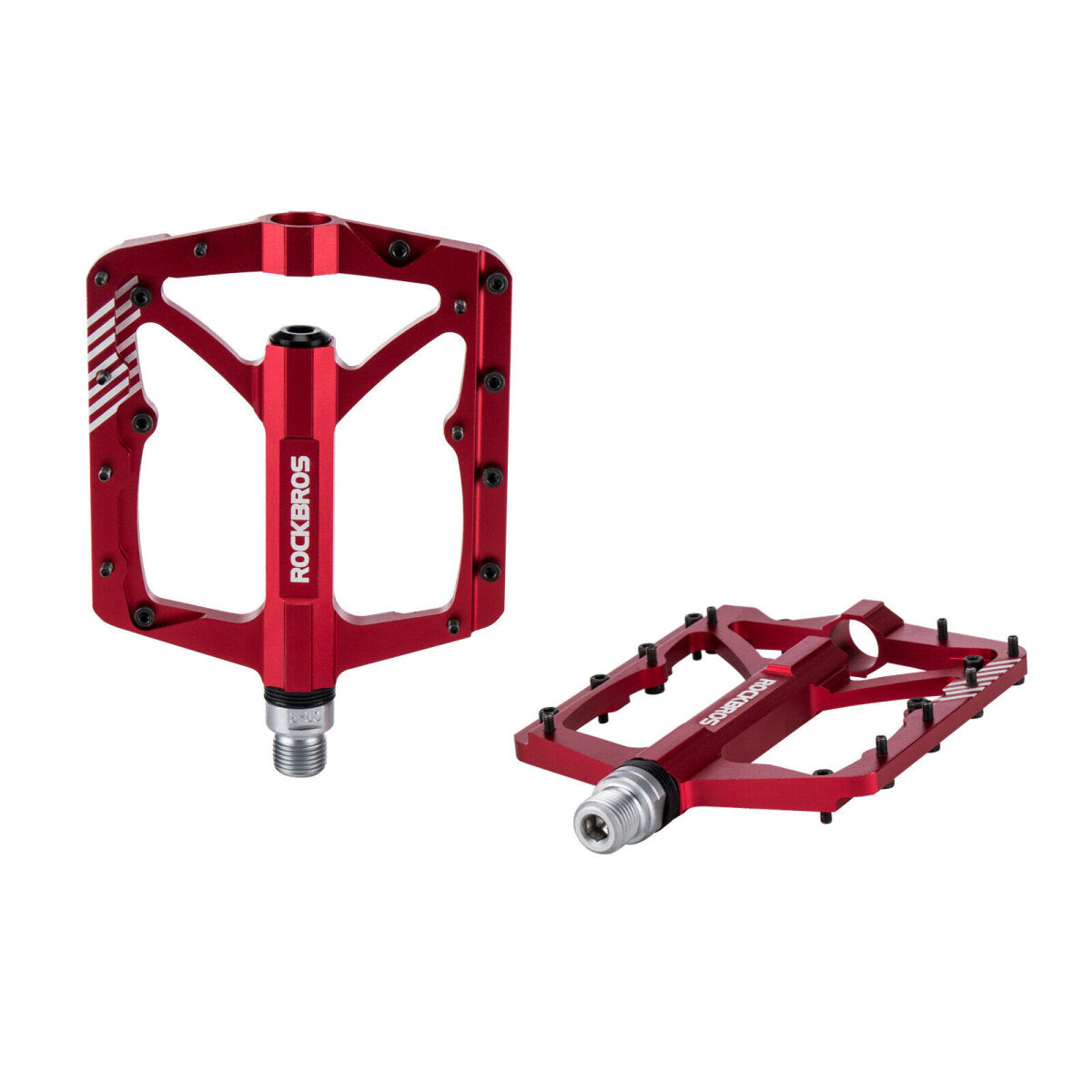 ROCKBROS Pédales VTT ultra-adhérence rouge