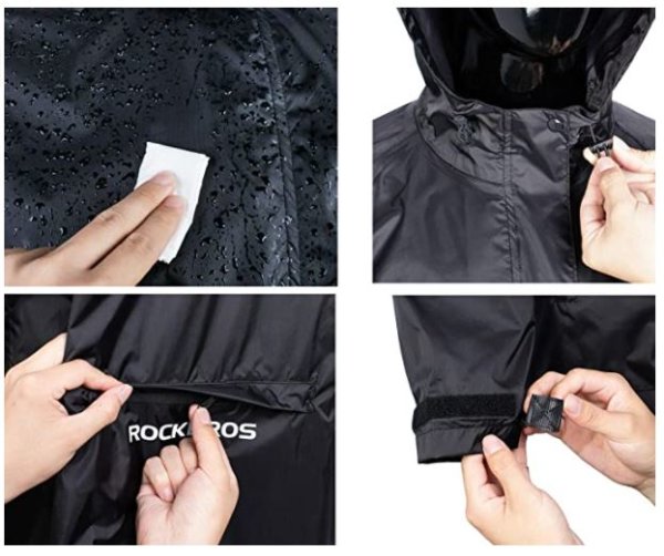 ROCKBROS veste de pluie imperméable imperméable hommes femmes unisexe noir 3XL