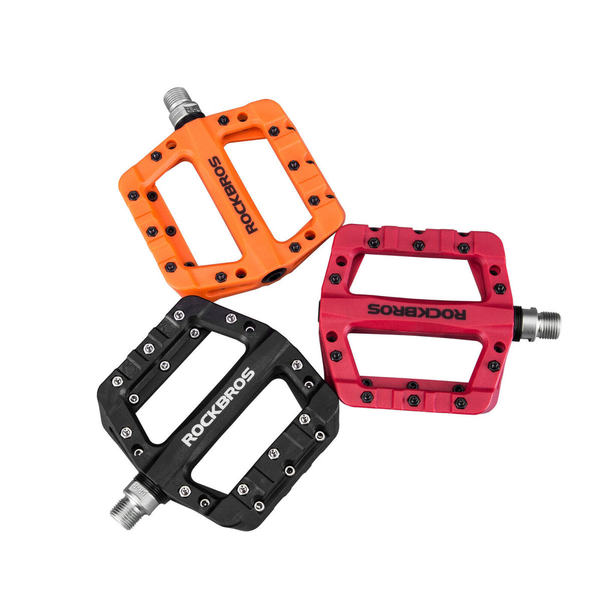 ROCKBROS Pédales Plates VTT Ultralégères 9/16" - Alliage Aluminium Antidérapant 8 Clous, Vélo Route BMX Cyclisme (Bleu/Noir/Rouge/Ti/Violet)