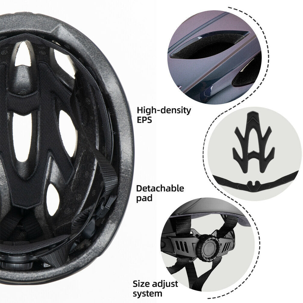 ROCKBROS TT-16-C Casque de vélo de route avec lunettes bleu dégradé