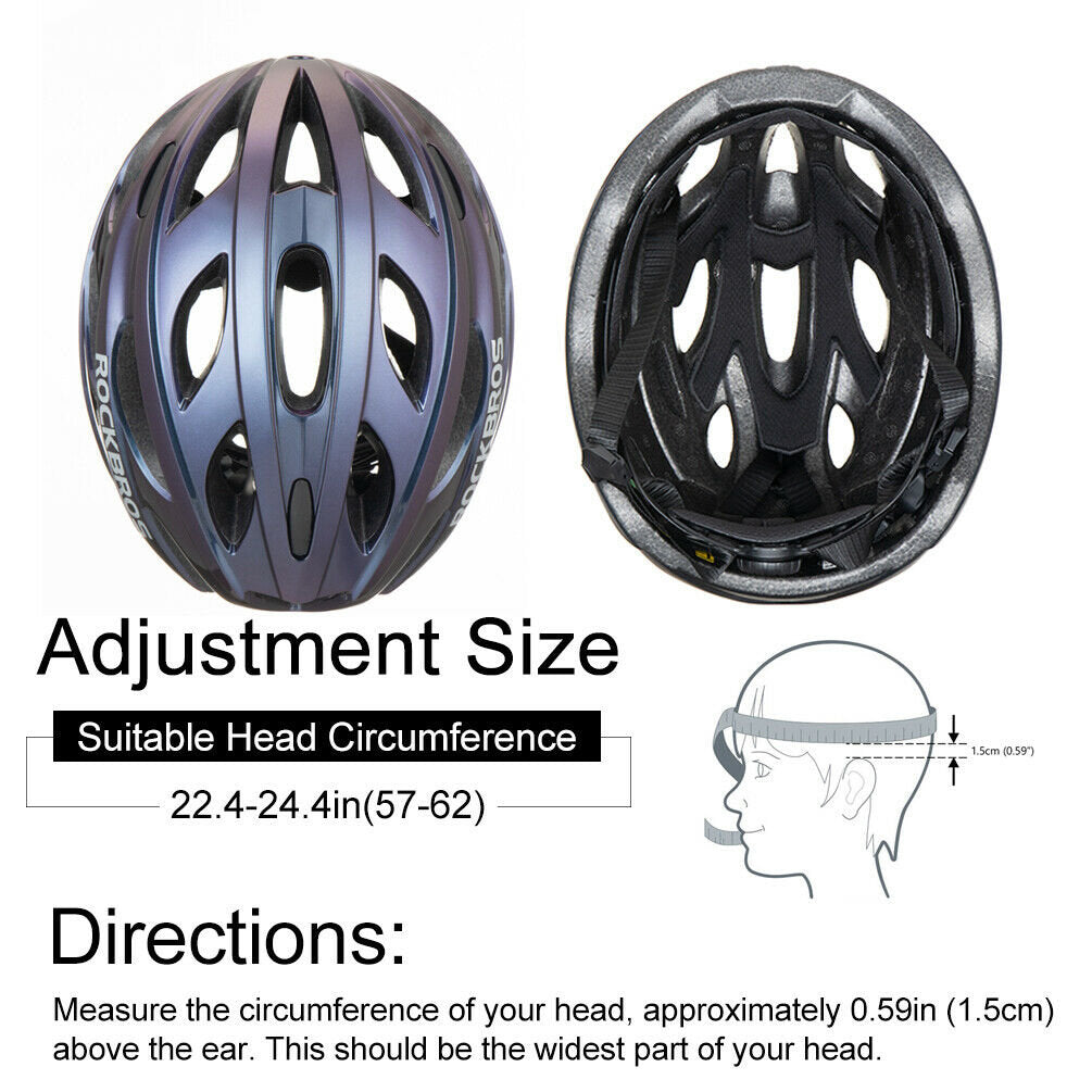 ROCKBROS TT-16-C Casque de vélo de route avec lunettes bleu dégradé