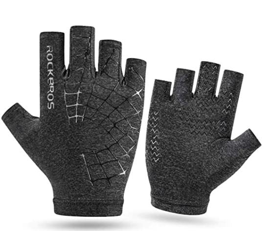 ROCKBROS S202 Gants de vélo Gants de sport sans doigts Demi-doigt Noir S